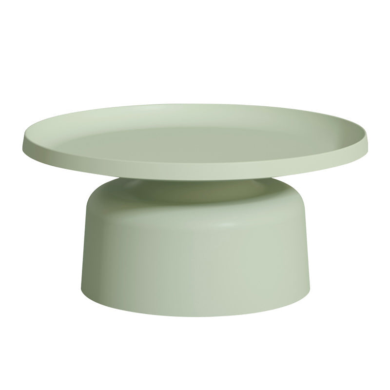 Metal Minimalist Cocktail Table Round Coffee Table for Living Room 30"L x 30"W x 14"H Green Clearhalo 'Coffee & Accent Tables' 'Coffee Tables' 'coffee_tables' 'furn' 'furn_coffee_tables' 'Furniture' 'Living Room Furniture' 5612088