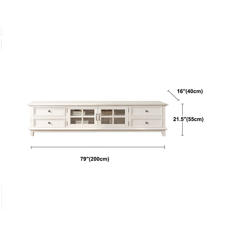 Contemporary Ash Wood TV Media Stand White Wood Media Console with Drawers Clearhalo 'furn' 'furn_tv_stands_entertainment_centers' 'Furniture' 'Living Room Furniture' 'TV Stands & Entertainment Centers' 'TV Stands & Media Storage Furniture' 'tv_stands_entertainment_centers' 5612753