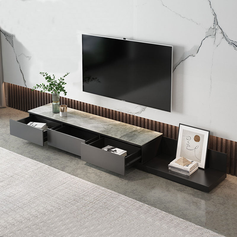 Console TV contemporanea TV, 3 - Cassetti TV scorrere in bianco / bianco