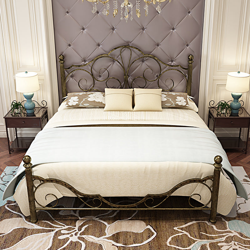 Lit ouvert industriel lit rétro Metallic Low Profil Cadre de lit avec tête de lit