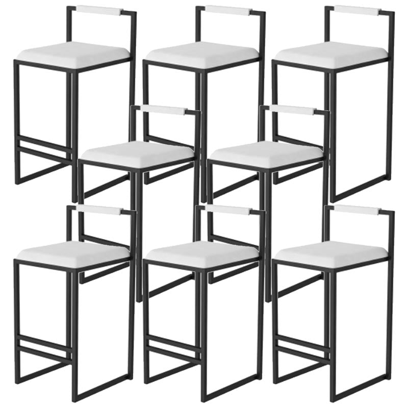 Metal Low Back Counter Stool Modern Aemless Upholstered Bar Chair