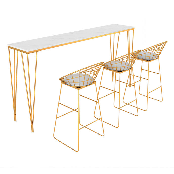 Glam 1/2/4/7 pezzi tavolo da bar set rettangolo tavolino con sgabelli alti