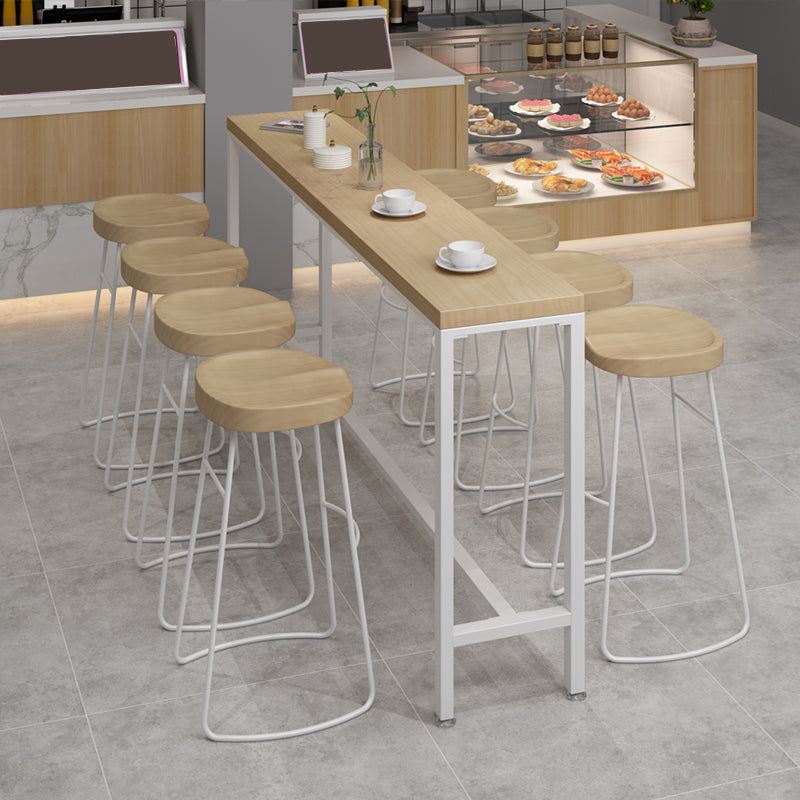 Set di legno massiccio e sgabello naturale 1/2/5/9 pezzi set da pranzo per pub rettangolo