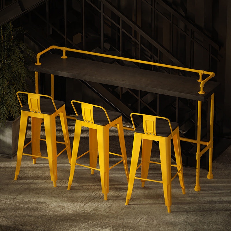 Trestle -Rechteck -Theke Set 1/2/4 Stücke Industrial Metall und Holzkneipe Ess -Set