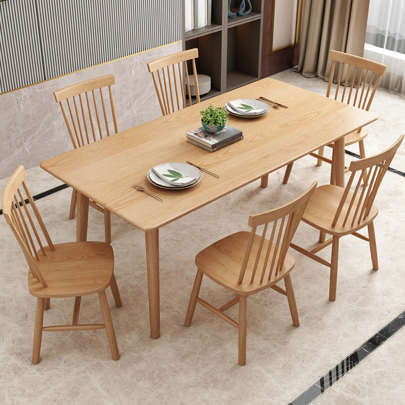 Modern Rectangle 1/2/5/7 Pieces Dining Set Indoor Dining Furniture 7 Pieces: Table, 6 Chairs Clearhalo 'Dining Room Sets' 'Dining Tables & Seating' 'dining_room_set' 'furn' 'furn_dining_room_set' 'Furniture' 'Kitchen & Dining Furniture' 5620226