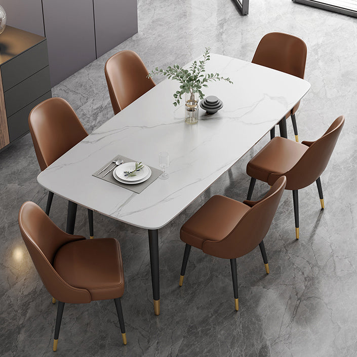 Moderno 1/2/5/7 pezzi set da pranzo tavolo da pranzo in pietra rettangolo per sala da pranzo in cucina