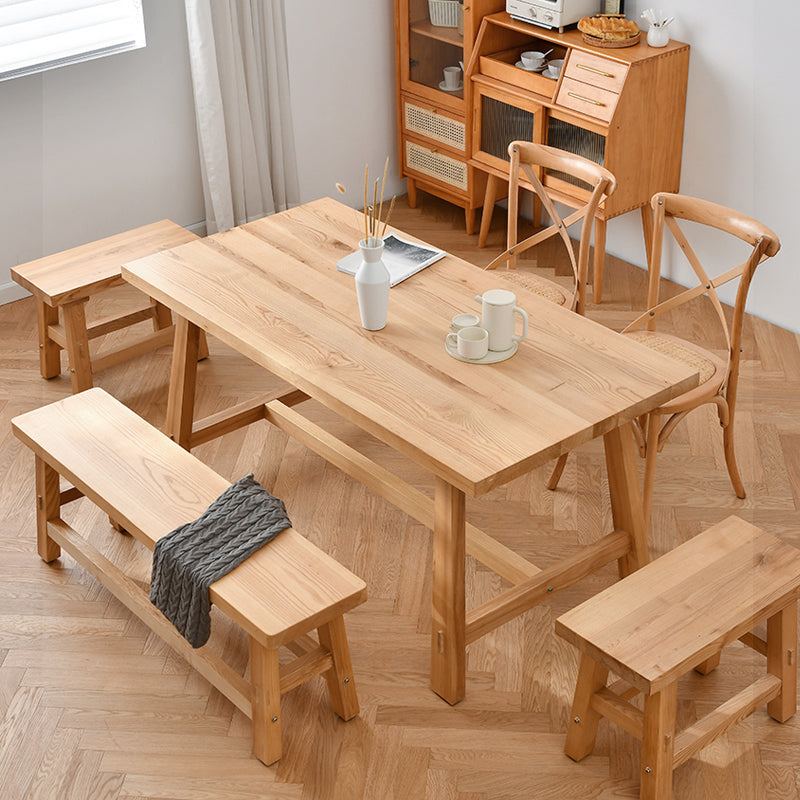 Moderno 1/6 pezzi set da pranzo tavolo da pranzo in legno di pino rettangolo per sala da pranzo cucina