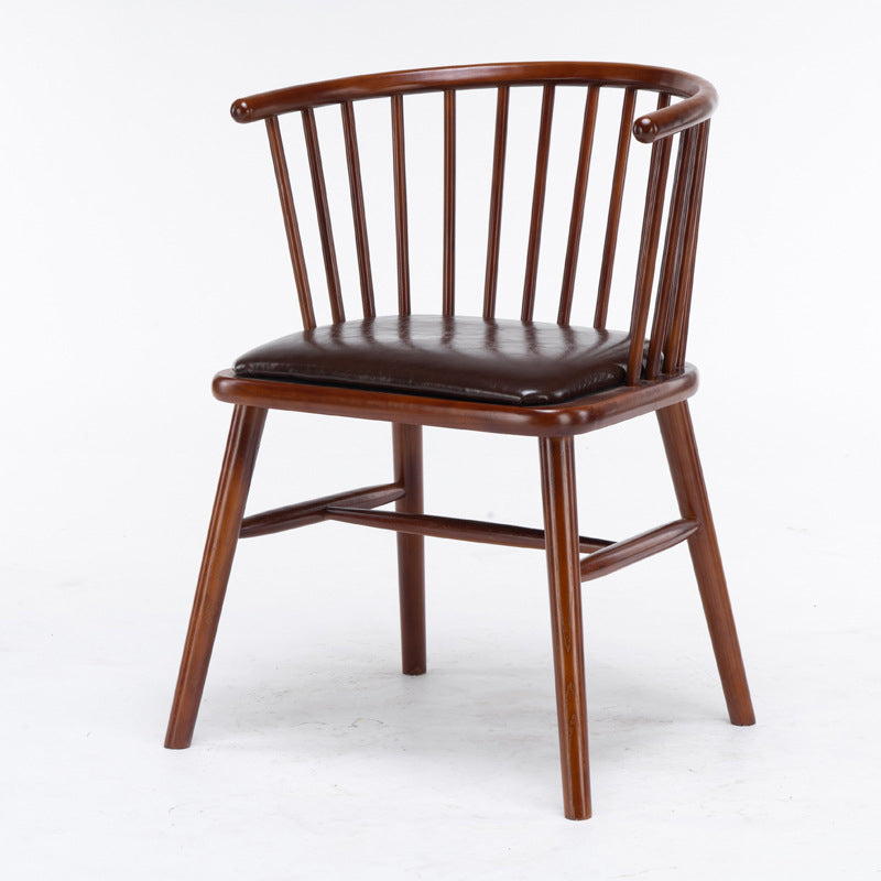 Modern Solid Wood Arm Chair Windsor Side Chair for Dining Room Walnut 1 Piece Clearhalo 'Dining Chairs' 'Dining Tables & Seating' 'dining_chair' 'furn' 'furn_dining_chair' 'Furniture' 'Kitchen & Dining Furniture' 5620416