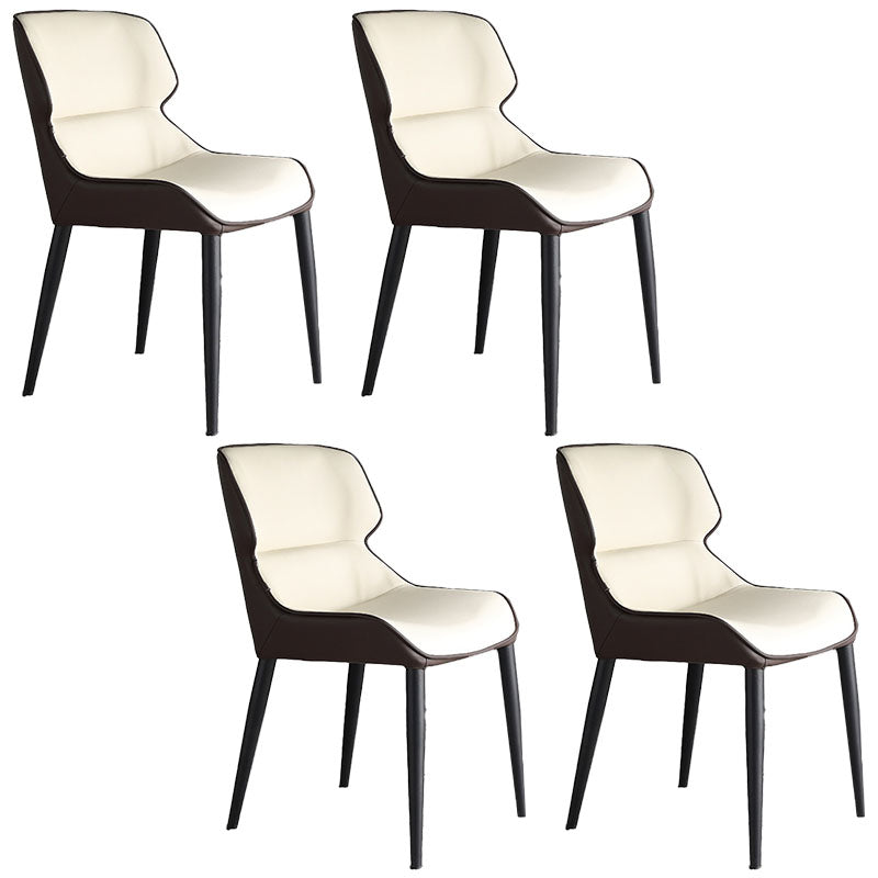 Contemporary Wingback Side Chairs Leather Dining Side Chair for Kitchen Khaki 4 Piece Set Clearhalo 'Dining Chairs' 'Dining Tables & Seating' 'dining_chair' 'furn' 'furn_dining_chair' 'Furniture' 'Kitchen & Dining Furniture' 5620527
