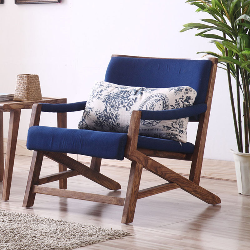 Traditional Style Kitchen Dining Chair Dining Arm Side Chair with Wooden Legs Dark Blue 1 Piece Clearhalo 'Dining Chairs' 'Dining Tables & Seating' 'dining_chair' 'furn' 'furn_dining_chair' 'Furniture' 'Kitchen & Dining Furniture' 5620554