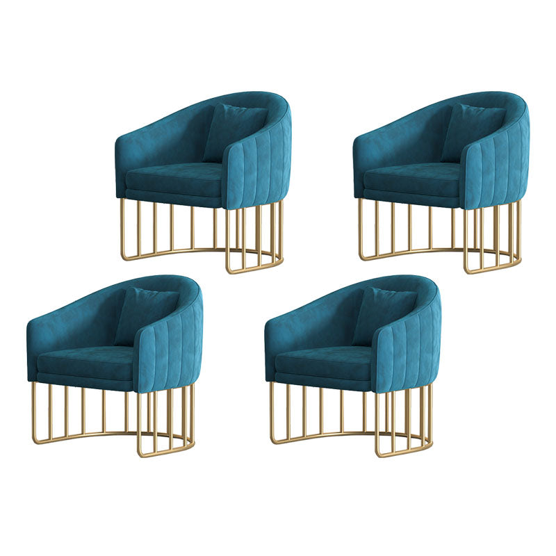 Sedia da pranzo in metallo glam sedie da pranzo in velluto senza braccio per uso domestico