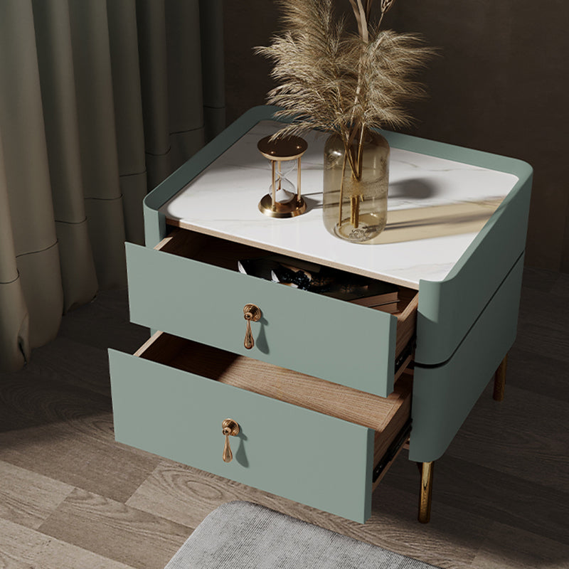 Glam 2-Schalter Nachttischglas Top 19-Zoll-H-Beine inklusive Nachttisch