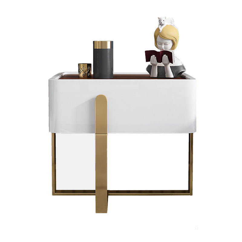 20 inch lang nachtkastje 1-lader imitatie houten glamour bed nachtkastje met benen