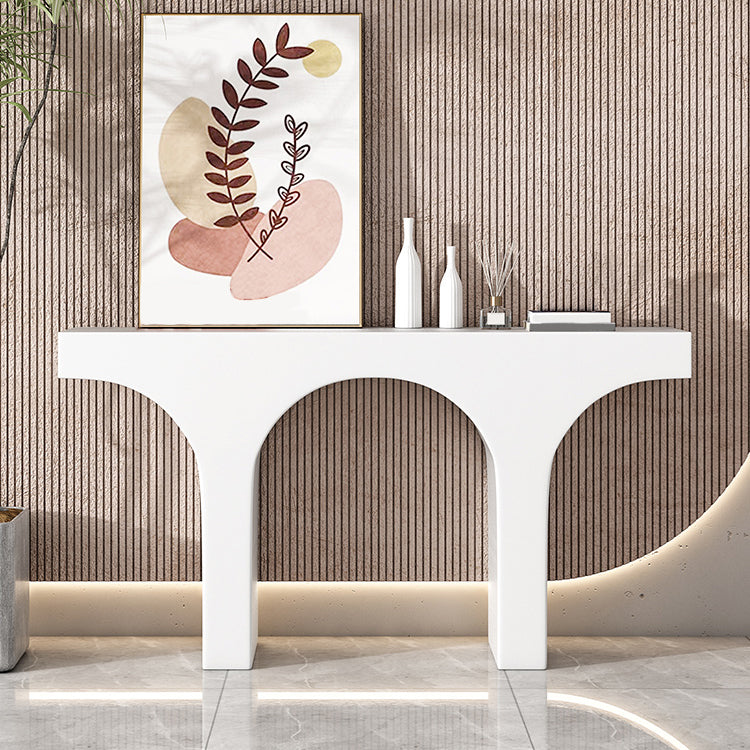 French Country Wood Console Table Rectangle Stain Resistant Scratch Resistant Console 55"L x 14"W x 33"H White Clearhalo 'Console Tables' 'console_tables' 'Entry & Mudroom Furniture' 'furn' 'furn_console_tables' 'Furniture' 5624446