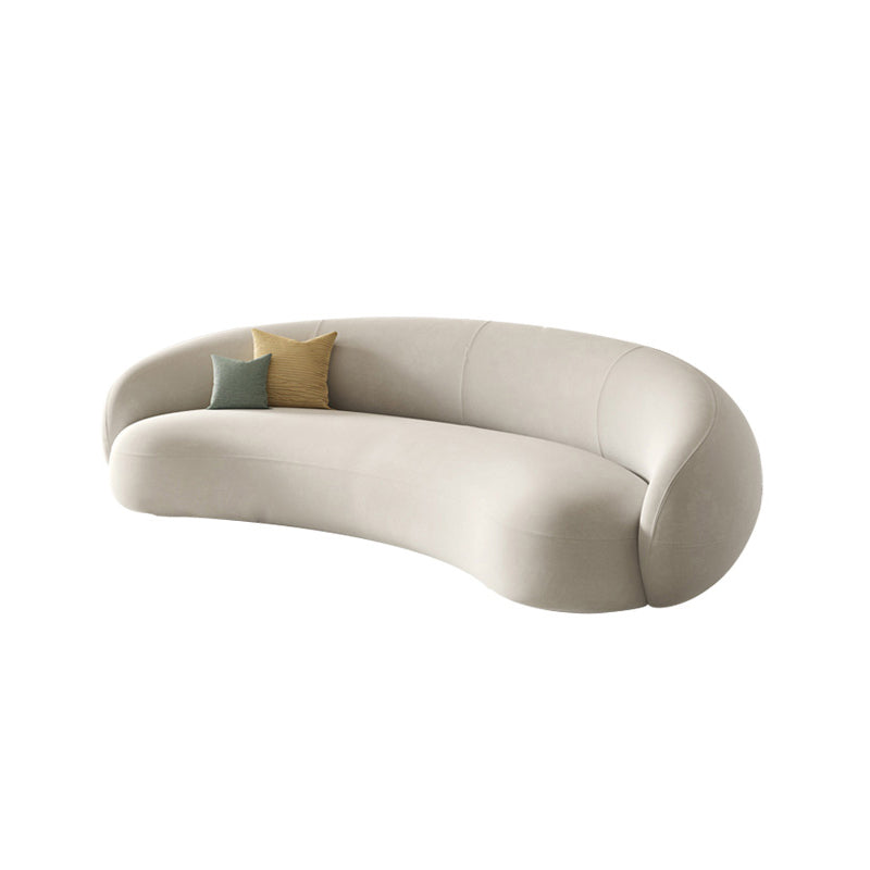 Contemporary Sofa with Tuxedo Arm for Living Room Curved Sofa