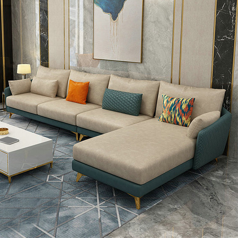 Divano resistente alle macchie modernismo e chaise in vetro a 4 posti