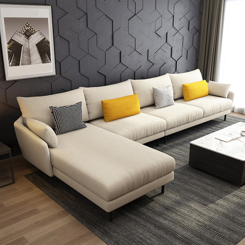 Divano e chaise in tessuto in stile moderno 141,73 "W quadrato sezionale