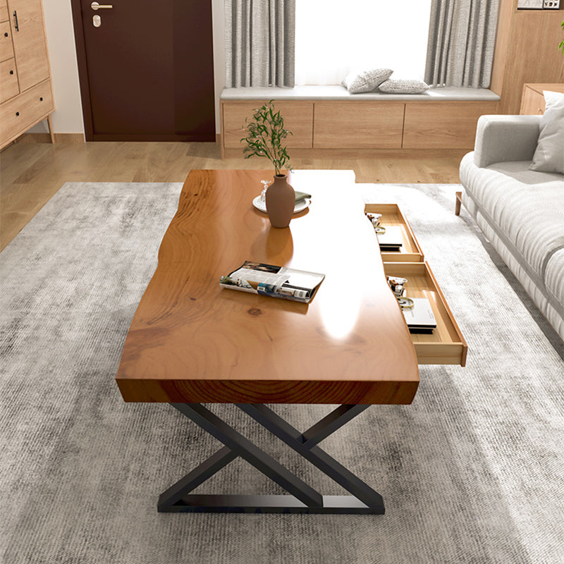 Mesa de café de madera maciza rectángulo escandinavo