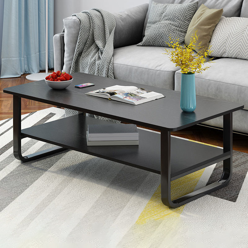 Modern Style Rectangular Wooden Table Sledge-shaped Base Coffee Table