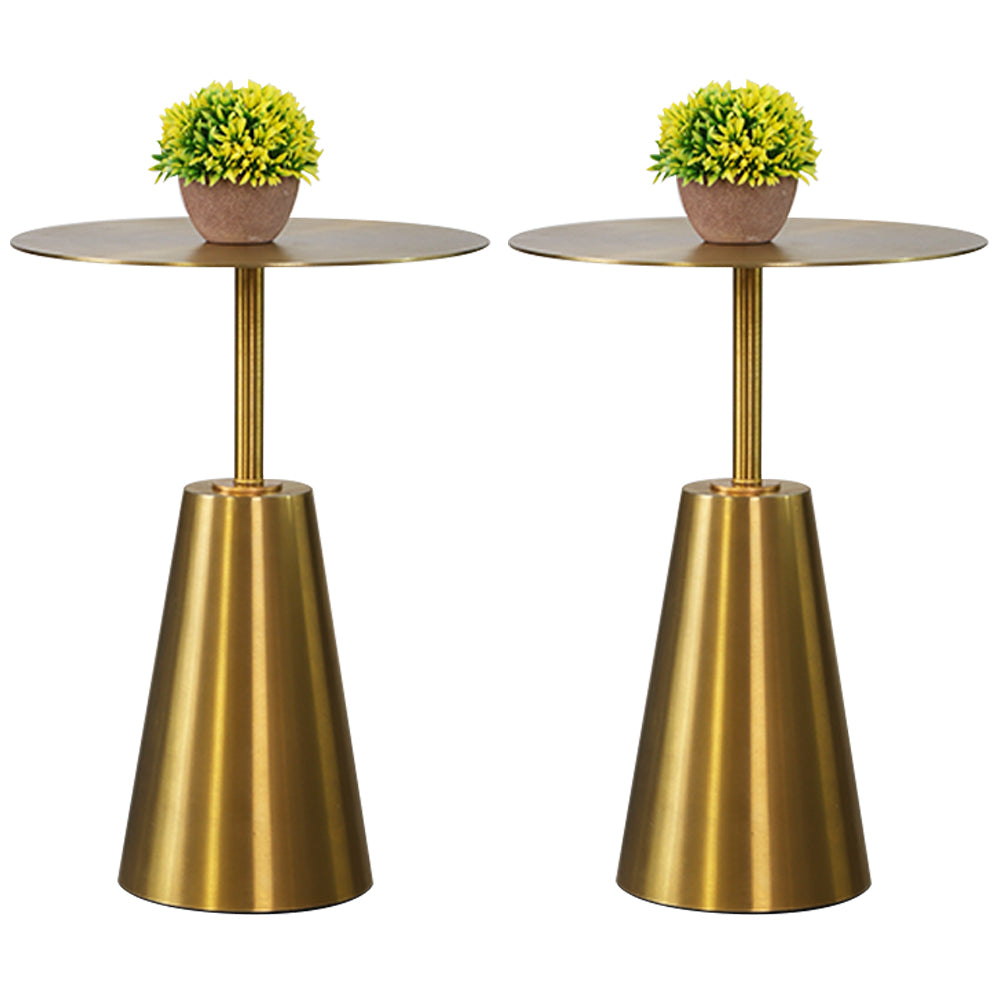 Mid-Century Metal Pedestal End Table Round Side End Table for Living Room