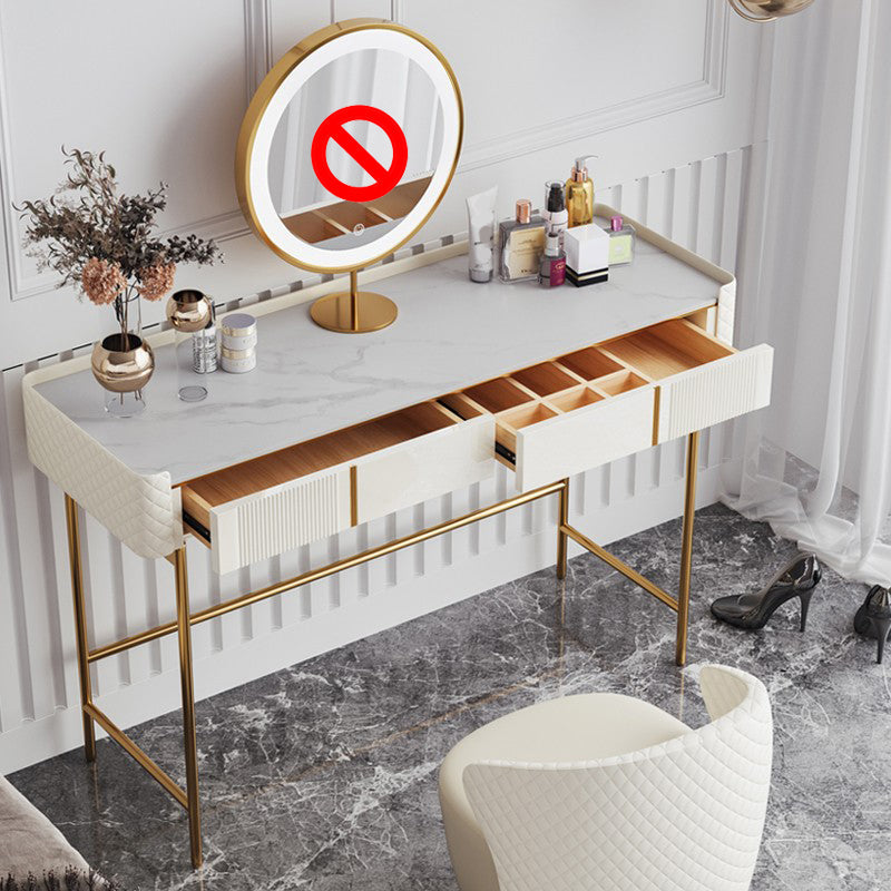 2 tiroirs Ensemble de vanité avec tabouret de casse-tête en métal de 30,7 "