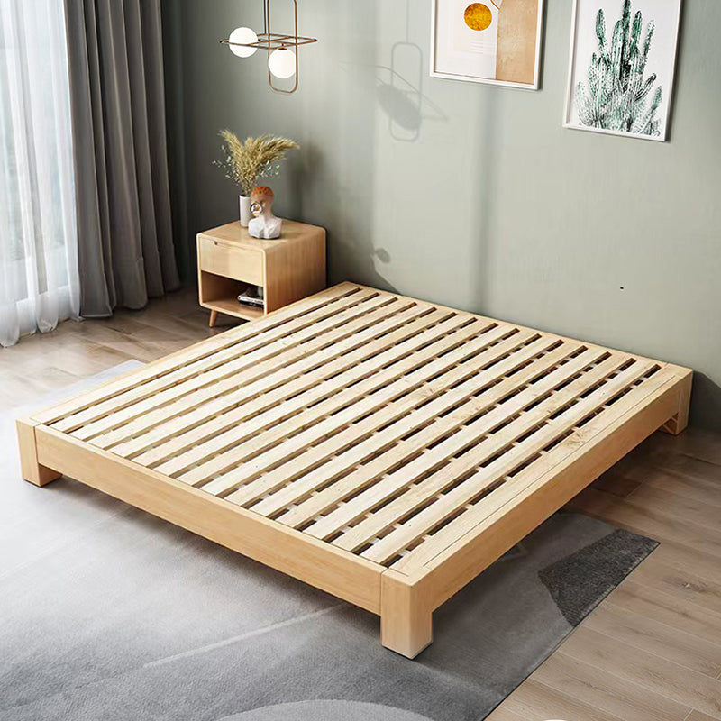 Plataforma de madera escandinava cama sólida de color estándar para dormitorio