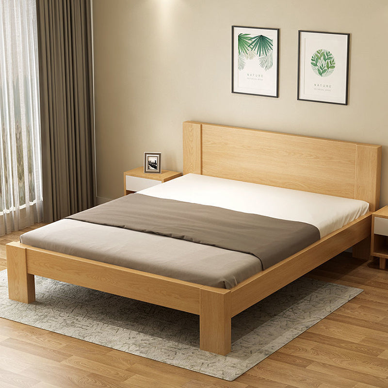 Panneau en bois scandinave lit standard avec tête de lit rectangulaire