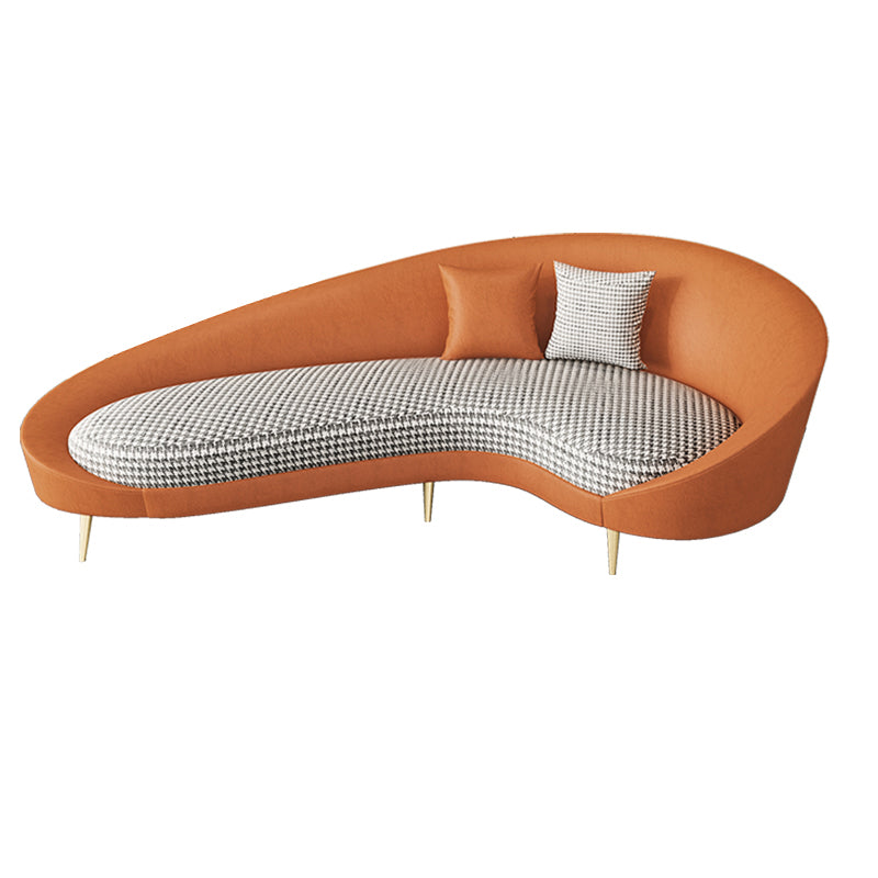 Sofa incurvé en cuir faux avec un bras rabadré pour le salon 33,47 "haut