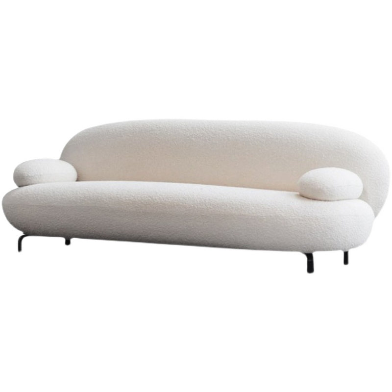 Contemporary 27.5" H White Wool Pillow Top Arm Sofa For Living Room