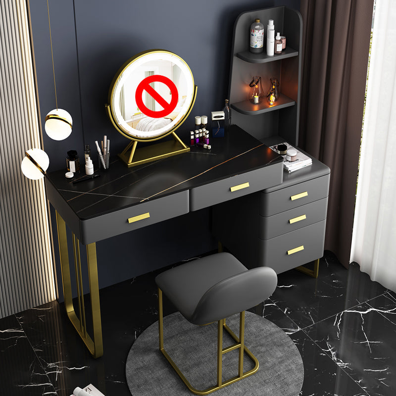 Glam -stenen make -uptafel met 5 ladjes - 51.18 "H