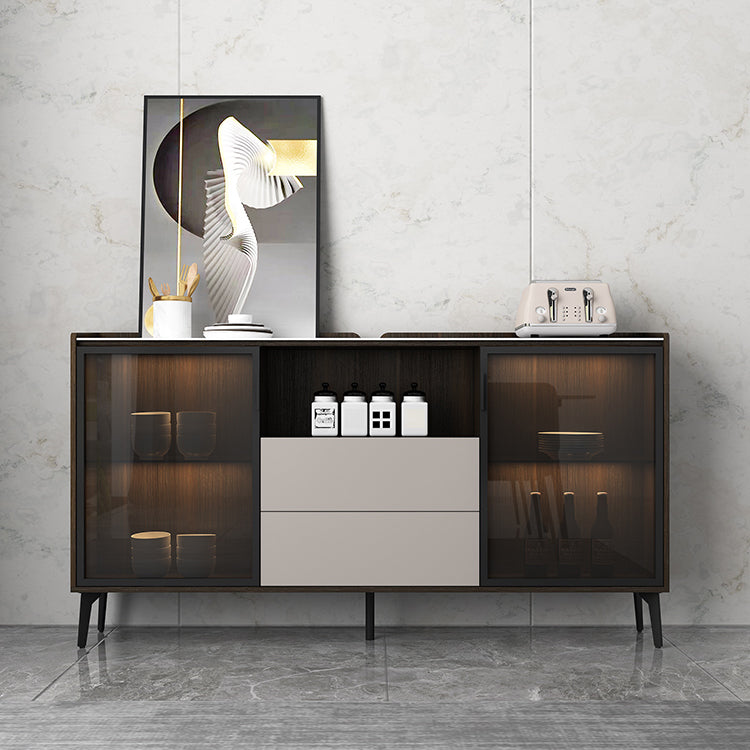 Scheda laterale in stile moderno con cassetti e sideboard di archiviazione per sala da pranzo