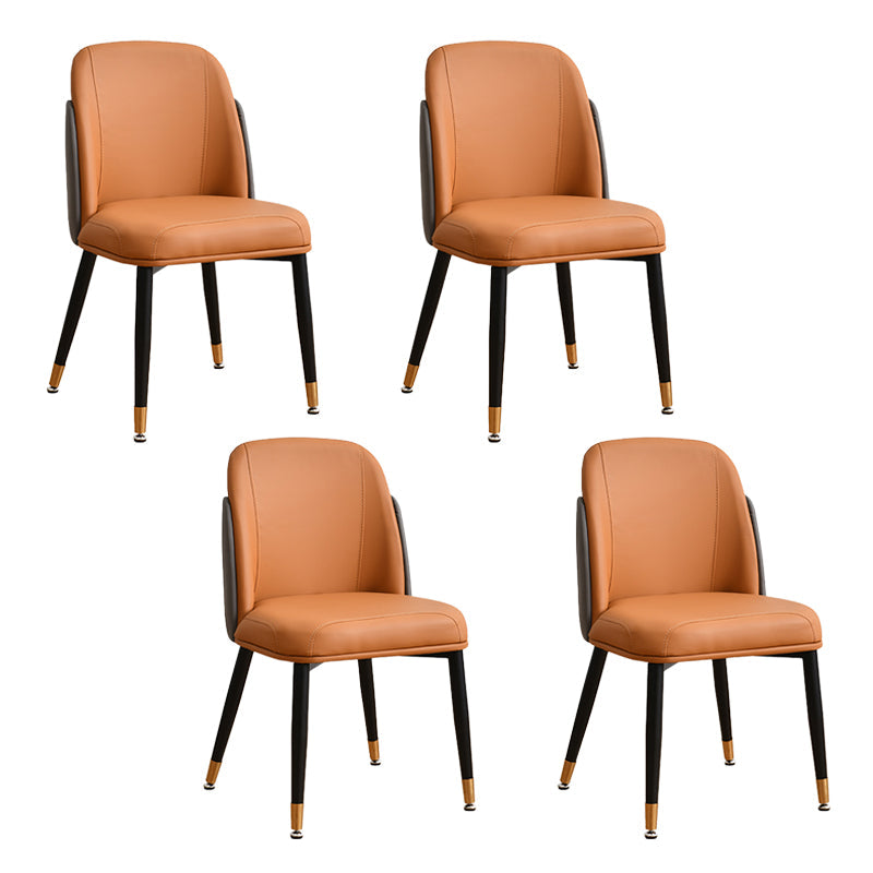 Glam Metal Dining Room Chair Parsons Armless Chairs for Restaurant Use