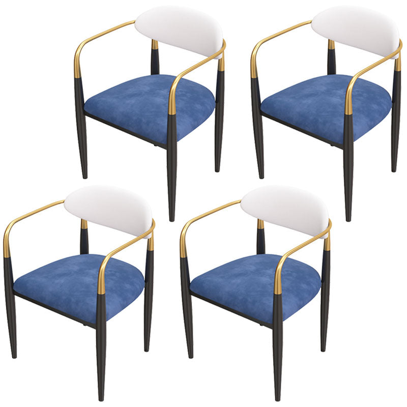 Contemporary Restaurant Upholstered Arm Chair Open Back Dining Chair