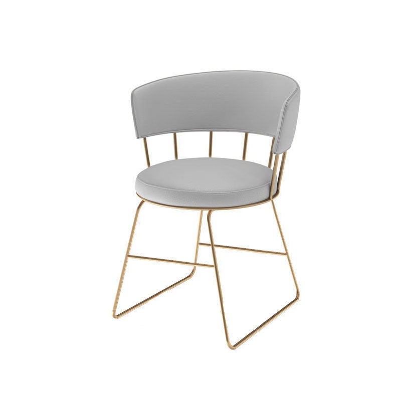 Scandinavian Style Open Back Chairs Armless Metal Dining Chairs