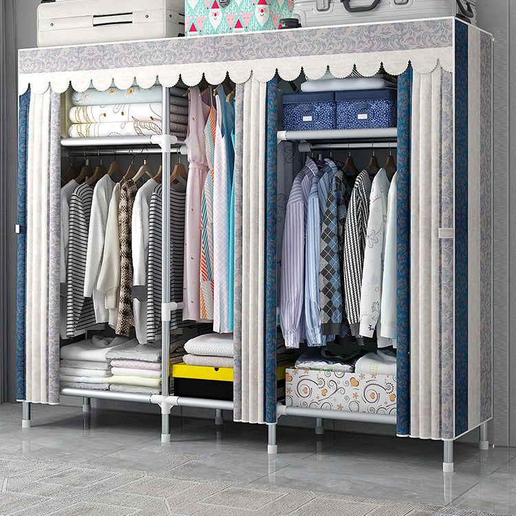 Modern Style Home Wardrobe Armoire Steel Frame Wardrobe Cabinet