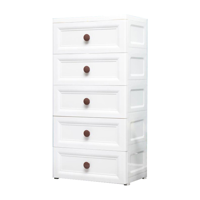 Contemporary Style Non-Hanging Armoire Plastic Home Storage Cabinet 25.5"L x 18"W x 51"H White 5 Clearhalo 'Armoires & Wardrobes' 'armoires_wardrobes' 'Bedroom Furniture' 'furn' 'furn_armoires_wardrobes' 'Furniture' 5633547