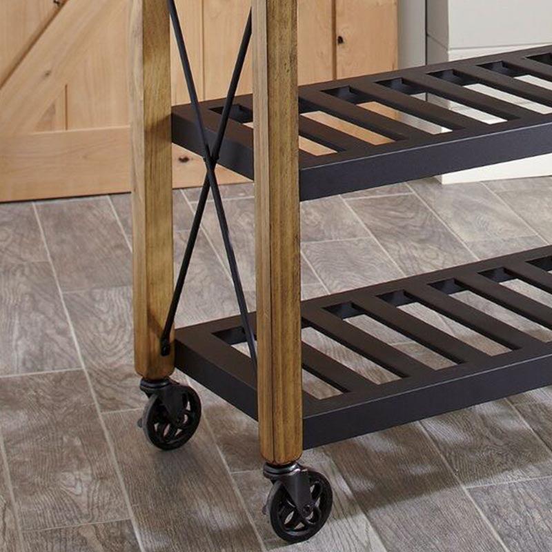 Carrello moderno da cucina rotolante del carrello da cucina in legno con asciugamano