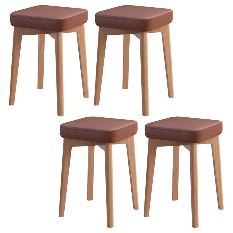 Indoor Cotton Ottoman Tear Resistant with Four Legs Cube Ottoman Square Modern Orange 4 Piece Set Clearhalo 'furn' 'furn_ottomans_poufs' 'Furniture' 'Living Room Furniture' 'Ottomans & Poufs' 'ottomans_poufs' 5635323