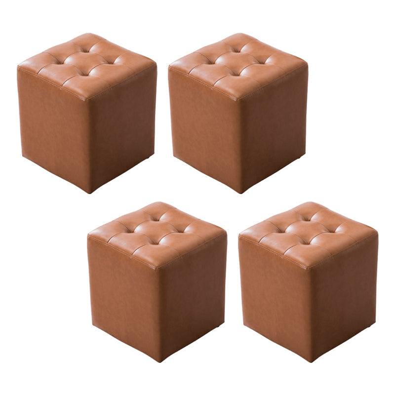 Cube résistant à l'eau Planche-carré au milieu du siècle Ottoman en cuir moderne