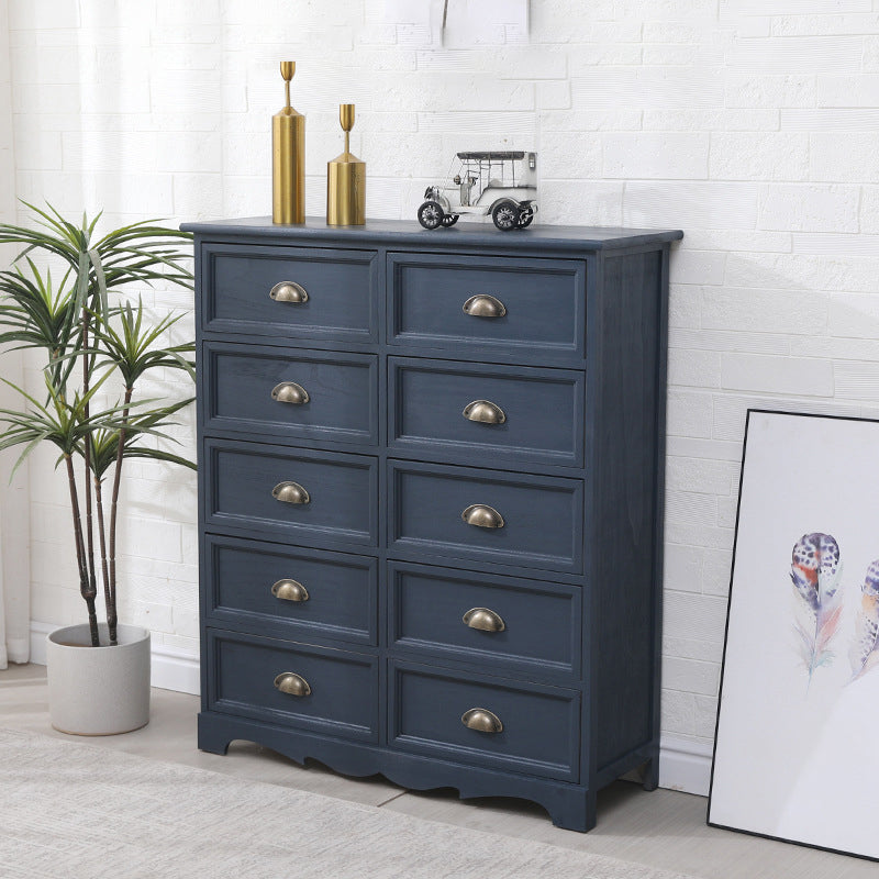 11.8" D Traditional Solid Wood Storage Chest Vertical Storage Chest Dresser with Drawers 33"L x 12"W x 39"H Gray Blue Clearhalo 'Bedroom Furniture' 'Dressers & Chests' 'dressers_chests' 'furn' 'furn_dressers_chests' 'Furniture' 5636154