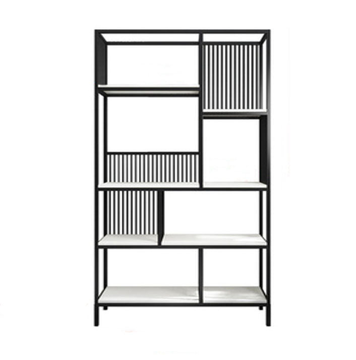 Contemporary Metal Vertical Book Shelf Open Shelf Bookcase For Office