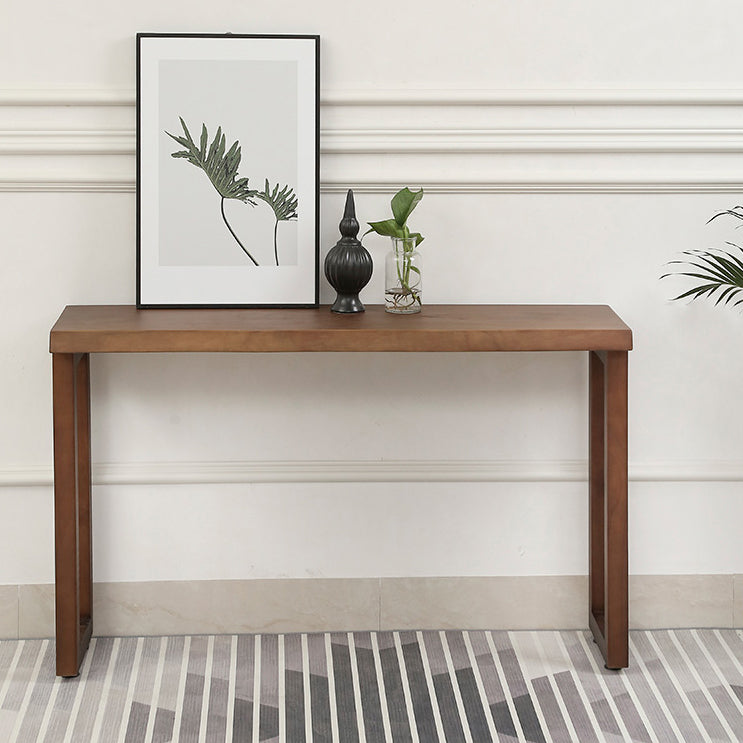 Tavolo da divano moderno di metà secolo Rettangolo di console Russet in slitta per Hall
