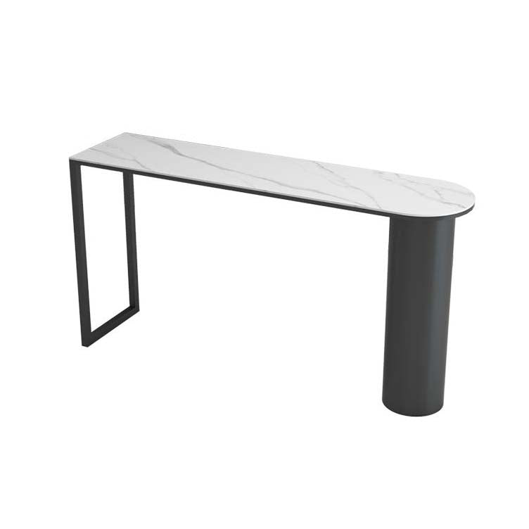 Sintered Stone Top unregelmäßiger Formbartisch Industrie -Bistro -Tisch mit doppelter Sockel