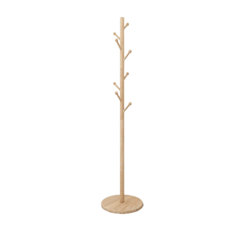 Coastal Entryway Kit Hall Stand Hooks Burlywood-Engineered Wood 16"L x 16"W x 72"H Wood Round Clearhalo 'Entry & Mudroom Furniture' 'furn' 'furn_hall_tree_coat_racks' 'Furniture' 'Hall Trees & Coat Racks' 'hall_tree_coat_racks' 5639440