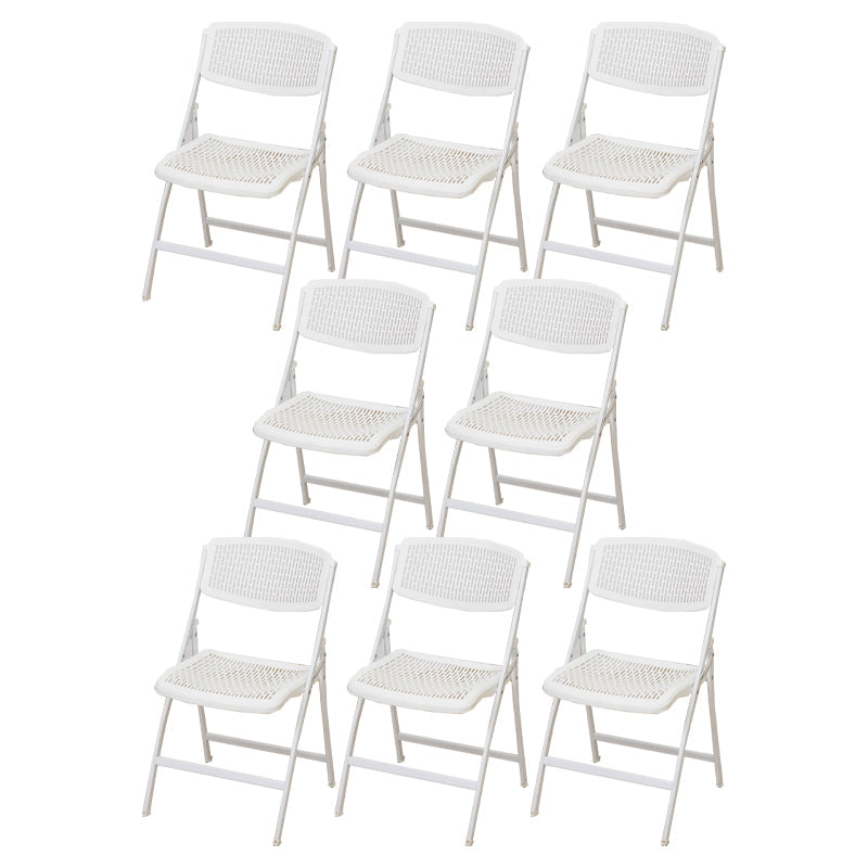 Modern Armless Conference Chair Plastic No Wheels Office Chair White 8 Piece Set Clearhalo 'furn' 'furn_office_chair' 'Furniture' 'Office Chairs' 'Office Furniture' 'office_chair' 5639951