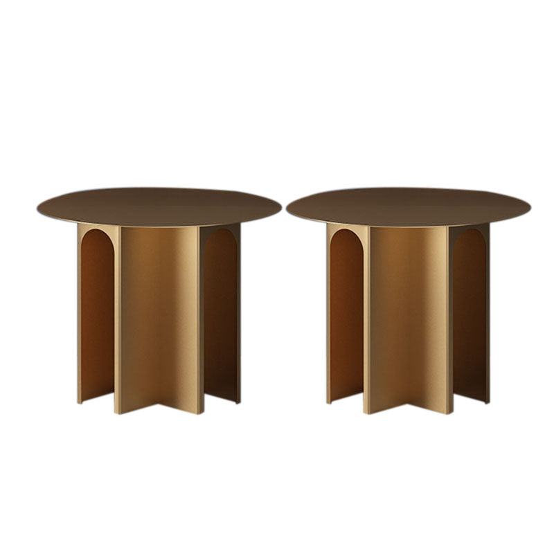 Tavolino in metallo tondo in metallo alto 19,6 "tavolino.