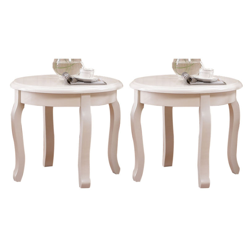 Traditional Wood Round Top Side Table 26.3" Tall 4 Legs End Table White 2 Clearhalo 'Coffee & Accent Tables' 'End & Side Tables' 'end_side_tables' 'furn' 'furn_end_side_tables' 'Furniture' 'Living Room Furniture' 5647477