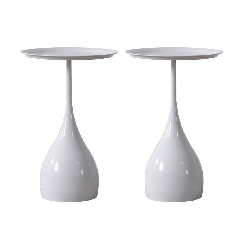 Round Metal Table with Pedestal Base Medieval Modern Style Side Table