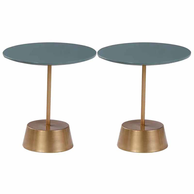 Scandinavisch ronde hout bovenste zijtafel metalen voetstuk eindtafel