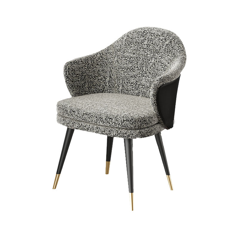 Sedia da pranzo in metallo in metallo nordico sedia laterale imbottita per uso del ristorante